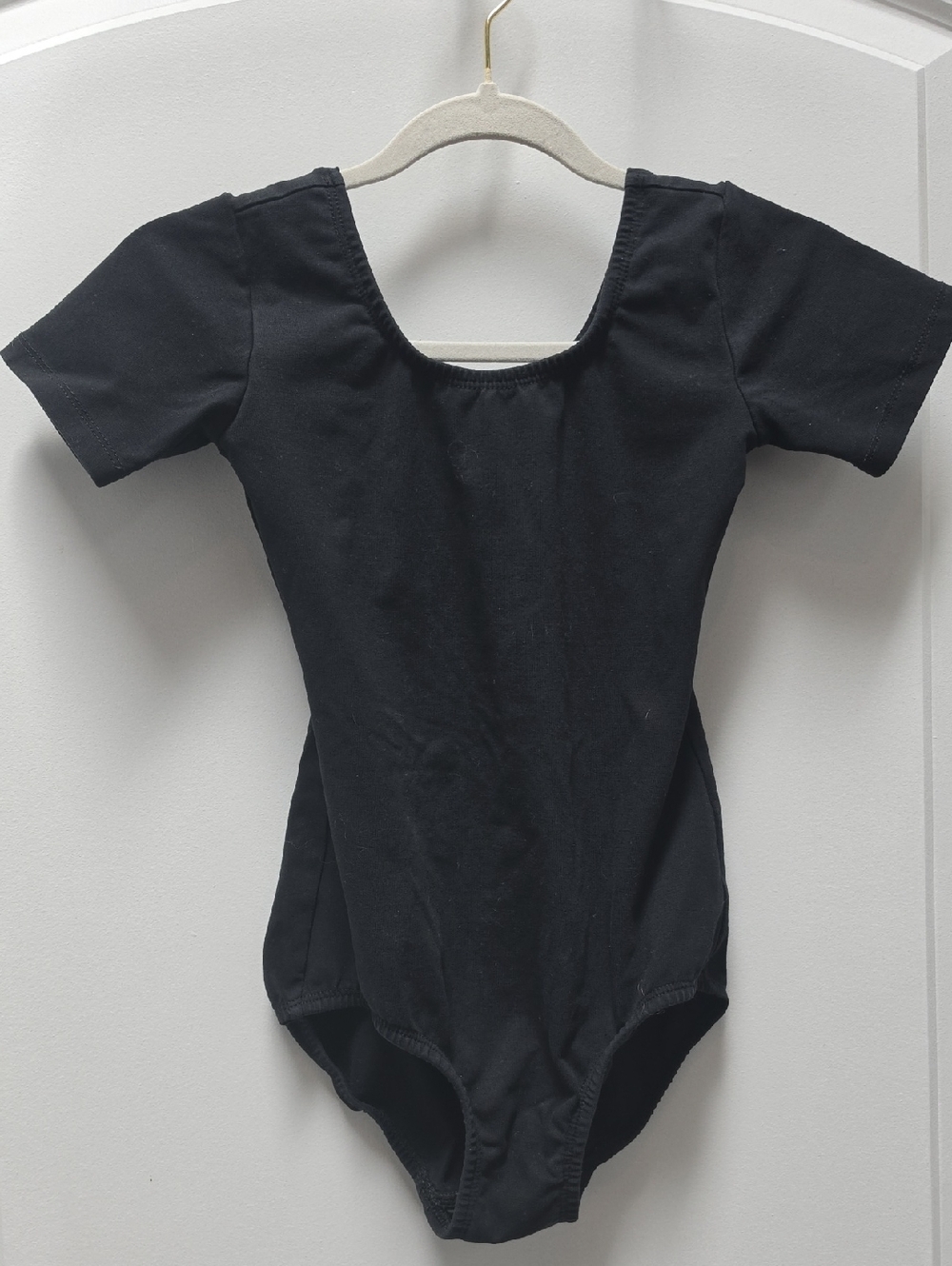 Kids Black Short Sleeve One-Piece Leotard
